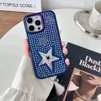 Coque de téléphone portable en cuir avec décoration de diamants pour femmes, accessoires de protection arrière pour iPhone 13 14 15 16 17 18 Pro Max