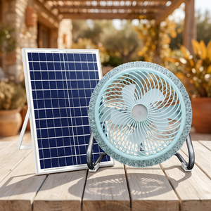 Lámpara Ventilador Solar de Emergencia Recargable con Marco de Aluminio, Diámetro 29cm, DC14V DC/Solar, Material ABS+PC, 6x1800mAh Litio - Product Image 2