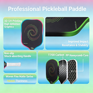 Ensemble complet de pickleball avec pagaie en bois de peuplier à structure alvéolée 40 trous de forme standard, sac de transport, balles et poignée antidérapante pour enfants - Product Image 2
