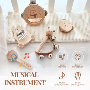 Offre Spéciale : Ensemble d'instruments de musique en bois pour enfants – Xylophone, hochet, cloche, tambour, jouet de percussion pour l'éveil musical des jeunes enfants - Product Image 6