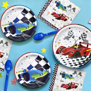Articles de fête sur le thème des voitures de course pour l'anniversaire des garçons - Product Image 2
