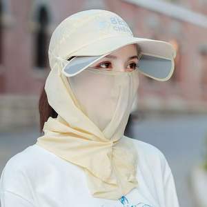 Sombrero de protección UV de verano con cubierta para la cara y el cuello, gorra transpirable para mujer, para ciclismo, conducción, deportes al aire libre - Product Image 5