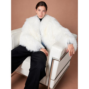 YR030 Muchos colores Abrigo corto de piel de cordero tibetano genuino para mujer Aceptamos chaqueta de cordero de oveja mongol personalizada - Product Image 6