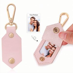 Lightweight Pu Leather Corporate <b>Gifts</b> Personalized Keychain Charm Mini Photo Frame for Friends Family Lover - Product Image 1