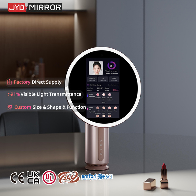 Wholesale 3 Colors Modes Touch Sensor Control Round Led AR Virtual Makeup With Light AI Skin Analysis Smart LED Vanity Mirror