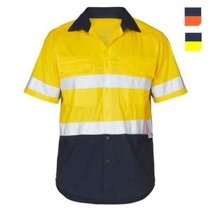 Camicia di sicurezza bicolore a manica corta ad alta visibilità e lavoro industriale all'aperto Upf50 + asciugatura rapida traspirante - Product Image 1