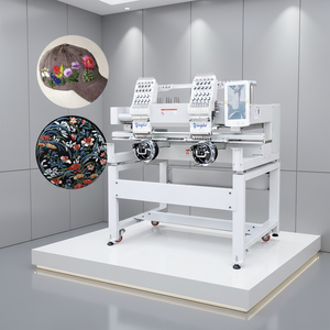 Machine à broder haute vitesse de qualité supérieure, 2 têtes, 9 aiguilles, vente directe d'usine pour casquettes et vêtements, en stock au Ghana. - Product Image 1