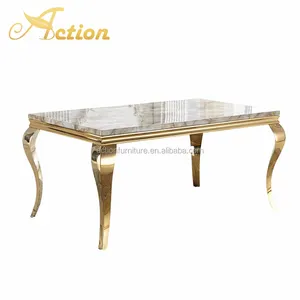 Semplicità Moderna Durevole In Acciaio Inox Mobili Per La Casa Tavolo Da Pranzo Con 6 Sedie Per La Vendita - Product Image 1