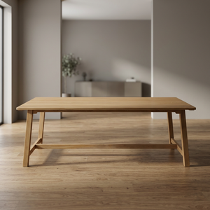 Table à manger rectangulaire pliable en bois massif de chêne moderne, design scandinave, écologique, imperméable, 8 places, pour la maison - Product Image 4
