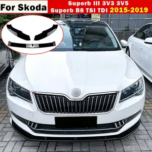 Kit de tuning 3 pièces pour pare-chocs avant, lèvre de spoiler et diffuseur pour Superb III 3V3 3V5 Superb B8 TSI TDI pré-LCI 2015-2019 - Product Image 1