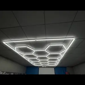 Tự làm hình lục giác dẫn ánh sáng hội thảo xe chi tiết đèn cho các cửa hàng rửa xe chiếu sáng công nghiệp LED Batten đèn nhà để xe