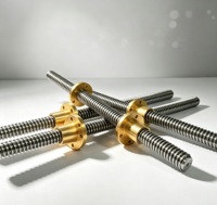 Vis mère trapézoïdale REALMAX D-11, longueur 350 mm, en acier inoxydable, avec écrou à bride en cuivre pour machine CNC