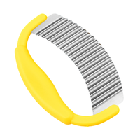 Éplucheur à découpe ondulée en acier inoxydable avec poignée jaune pour les chips de pommes de terre et les légumes, outil de cuisine antidérapant
