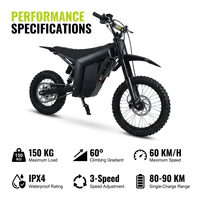 Vélo électrique Surron Light Bee X pour adulte, 48V 3200W de pointe, suspension à huile, autonomie 80km, livraison US 5-7 jours