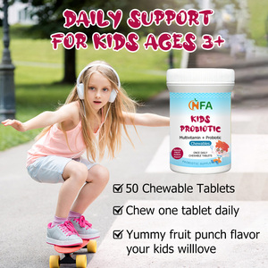 Tabletas Masticables Multivitamínicas Probióticas para Niños con Frutas Naturales que Favorecen el Crecimiento Saludable y Promueven Dientes Sanos - Product Image 4