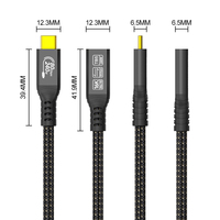 Cable Coaxial USB4/Thunderbolt 5 de 16K y 240W, Macho a Hembra, Ultra HD, Carga Rápida, Transferencia de Video de 80Gbps y 16K, Cable USB A347-6