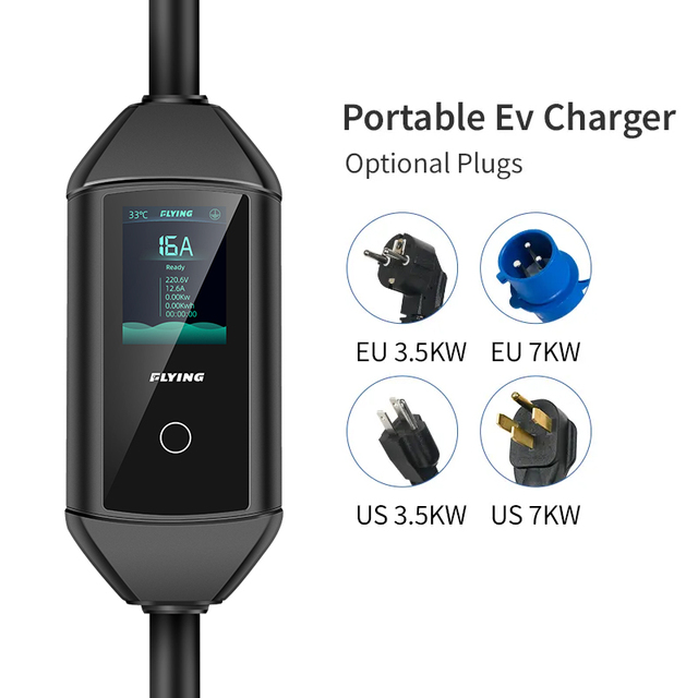 New Portable 32A Single-Phase EV Charger 7KW Charging Station for Plug-In Hybrid Electric Vehicles Type 2