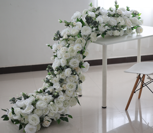 O-R001 Guirnalda de Flores Artificiales de Seda Blanca y Rosa para Decoración de Bodas, Centros de Mesa, Caminos de Mesa y Arcos de Boda - Product Image 4