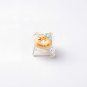 Trendy Press Fidget Decompression Toy, Cute Cat Donut Resin DIY Custom Artisan Mechanical <strong>Keyboard</strong> Keycap - Product Image 2