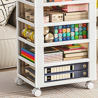 Organisateur de bureau sous le bureau en plastique A4, design japonais, avec roulettes, tiroirs multi-niveaux et rangement
