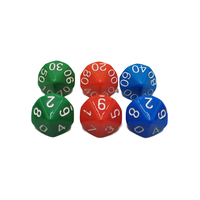 Dés de jeu polyédriques solides et opaques D24 à 24 faces en résine et acrylique avec chiffres blancs – Ensemble de 7 pièces pour jeux de rôle de table et jeux de société