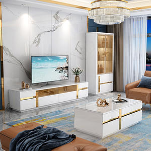 Soporte de <span class=keywords><strong>tv</strong></span> moderno de lujo de fábrica, mueble nórdico de madera, meuble de télé et console， color negro para sala de estar - Product Image 2