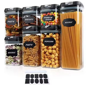 プロのキッチンマルチサイズ組織容器気密プラスチック塩砂糖食品貯蔵容器セット - Product Image 1