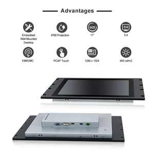Layar Sentuh LCD Kapasitif Widescreen 17 Inci Terintegrasi, Tahan Air IP66, Monitor Rak Industri Kelas Industri - Product Image 3