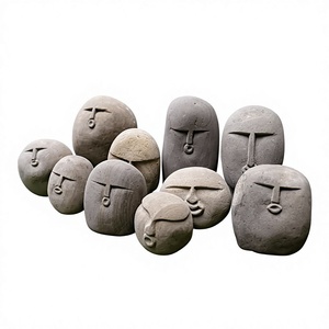 Cabochons en pierre naturelle sculptée en forme de masque facial, assortiment pour la fabrication de bijoux, vente en gros - Product Image 1