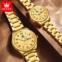 Montres de couple OLEVS 5567, étanches, lumineuses, pour amoureux, date, montre-bracelet simple et élégante pour homme et femme