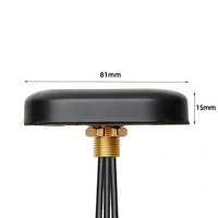 Antenne extérieure omnidirectionnelle 3-en-1 GPS/WiFi/4G LTE à polarisation verticale avec sortie de câble inférieure, étanche et fixation par vis