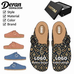 Sandali in Pelle Unisex, Produzione OEM, Scarpe Vintage Stile Mule, Zoccoli Personalizzati per Donne, <span class=keywords><strong>Stivali</strong></span> in Pelle con Logo e Colore Personalizzati - Product Image 1