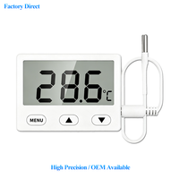 Termómetro Digital con Sonda Externa Impermeable, Alarma y Calibración para Acuario, Pecera, Refrigerador, Monitor y Registro, con Certificación CE
