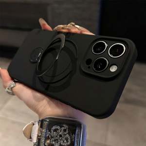 Funda de teléfono con soporte magnético giratorio de 360 grados para IPhone12 13 14 15 16, funda de teléfono de silicona líquida, funda protectora completa - Product Image 6