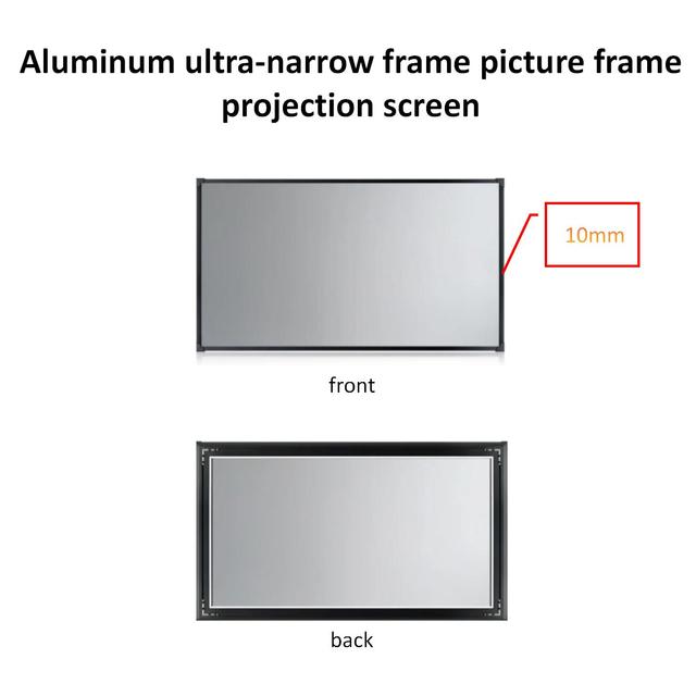 CGT 84 92 100 120 130 133 140 150inch Fixed Frame PVC 16:9 4K High-definition Projection Screen for Home Theater Office Bedroom