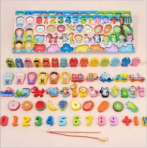Neue beliebte hölzerne Babyspielzeuge für intellektuelle Entwicklung frühlernende pädagogische Montessori-Spielzeuge für 1-3-Jährige Jungen und Mädchen