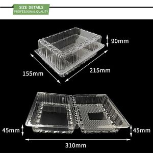 Tek kullanımlık kapaklı şeffaf şeffaf plastik meyve kutusu salata paketleme tepsisi konteyner - Product Image 2