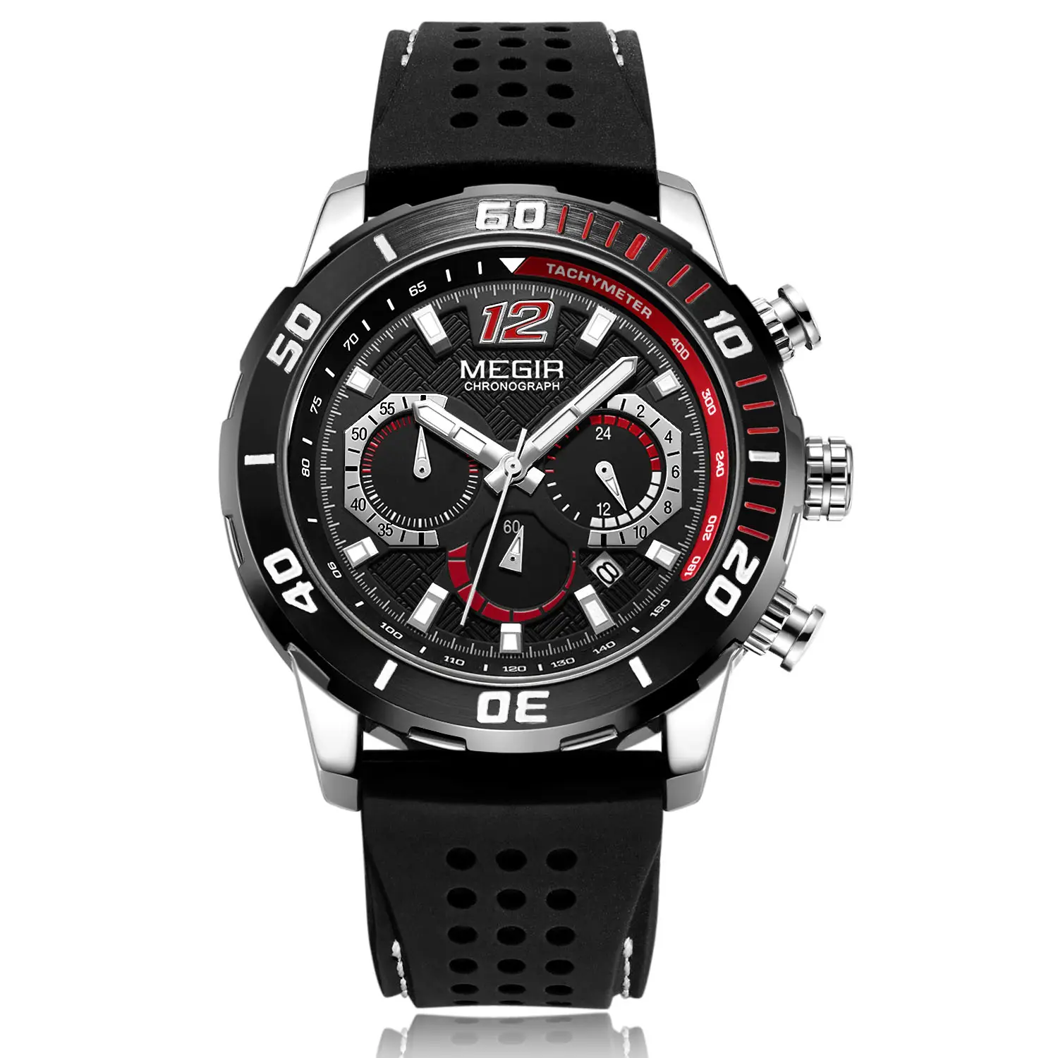 MEGIR 2109 mens watches in wristwatches luxury Silicone Sport Watch Chronograph montre femme megir