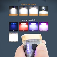 Mini linterna para llavero EDC, fuente de luz LED de 4 LED, recargable por USB-C, resistente al agua, portátil, linterna táctica de bolsillo, para acampar y emergencias