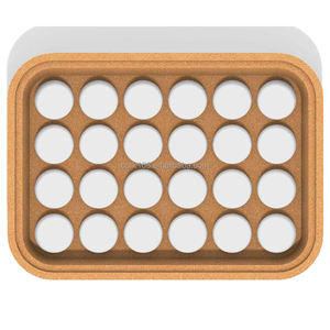 Conteneur de stockage d'oeufs en liège empilable écologique Porte-oeufs en bois pour réfrigérateur Organiser - Product Image 2