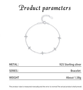 Bracelet en argent S925 poli, doré, avec zircons cubiques multi-étoiles, délicat, réglable, chaîne céleste, bijou élégant, cadeau - Product Image 2