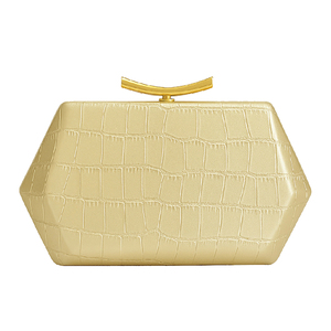 Bolso de Noche Elegante con Textura de Cocodrilo para Mujer, Cartera de Mano de Piel Sintética con Cadena Desmontable para Bodas y Desfiles de Moda - Product Image 4