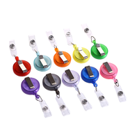 JRGIFTS Porte-badge rétractable robuste avec clip ceinture en métal pour bureau, porte-clés et cordon de retrait pour carte d'identité