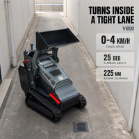 Chargeuse compacte sur chenilles V800, châssis étroit 911 mm, chenilles en caoutchouc, moteur diesel EPA EURO 5, force de rupture 4,5 KN