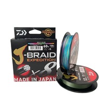 Ligne de pêche tressée Daiwa 2024 originale, 150m 300m 8lb 70LB Expedition X8 J-braid Grand Pe 8 brins, fabriquée au Japon