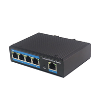 Switch PoE Ethernet de 100M/1000Mbps, 5 Puertos, Sin Administración, Fast Ethernet PoE+, Montaje en Riel DIN, DC 48V~55V