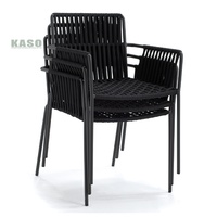 Chaise d'extérieur moderne en plastique blanc ensemble de rotin rotin empilable en teck empilable banc en fer chaises de jardin
