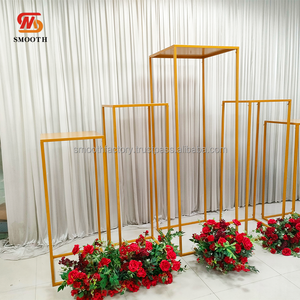 LEDA High Quality Wedding Party Events <b>Gold</b> Square Iron Metal Large Hanging Flower <b>Backdrop</b> - Product Image 2