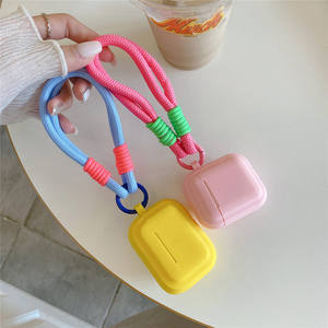 Estuche de Silicona para Auriculares con Anillo Metálico Colorido y Pulseras Coloridas para <span class=keywords><strong>Airpods</strong></span> 1 2 <span class=keywords><strong>3</strong></span> 4 Pro - Product Image 3