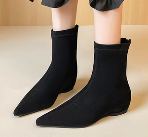 UP-3026J 35-43 사이즈 포인티드 토 여성 섹시 히든 힐 슈즈 여성 슬립온 앵클 부츠 - Product Image 6